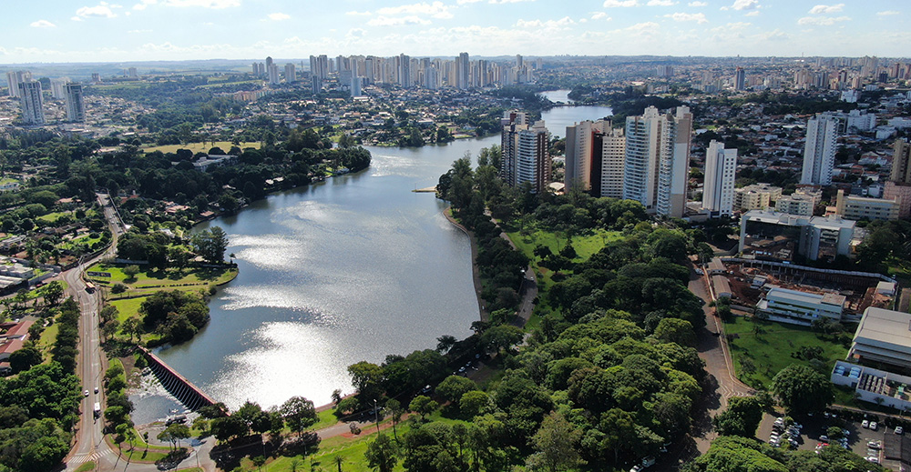 Vista aérea do lago igapó